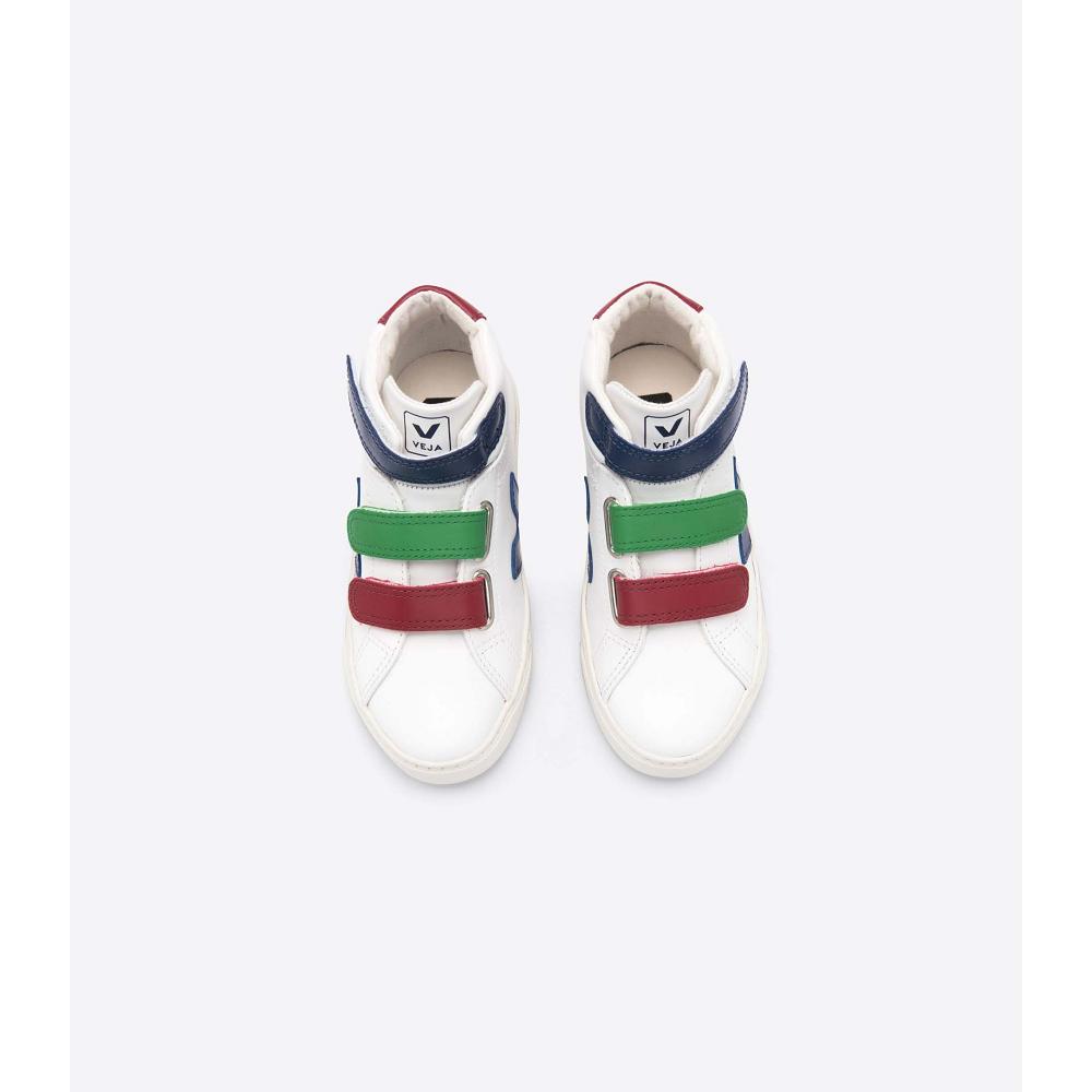 Veja ESPLAR MID LEATHER Høye Barn White/Red | NO 684TCE